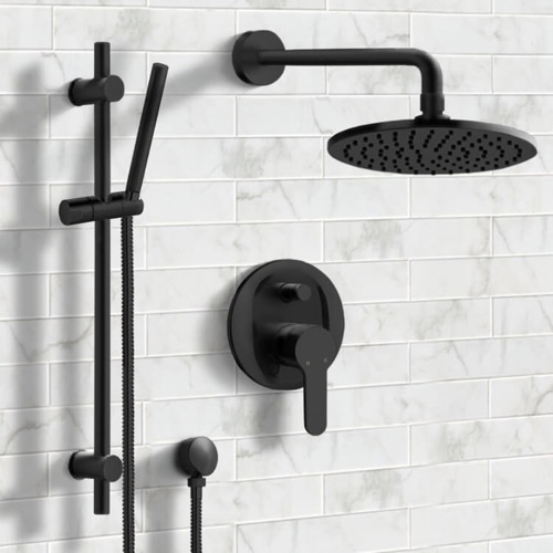 Matte Black Rain Shower System with Handheld, Rain Shower Head, Shower Faucet Set Matte Black Rain Shower System with Handheld, Rain Shower Head, Shower Faucet Set Remer SFR40